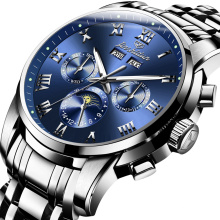 Men Watch Top Luxury Brand JSDUN  Montre Homme Avec Date WristWatch Fashion Business Stainless Steel Band Mechanical Watch